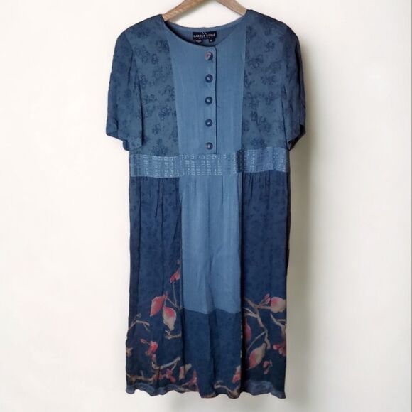 Vintage Bohemian Style Mixed Print Flowy Dress Size 12 - Picture 1 of 9
